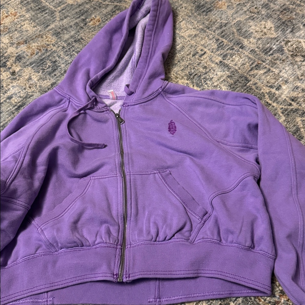 Free people - soooo adorable and cozy Purple Zip-Up Hoodie - Picture 3 of 4